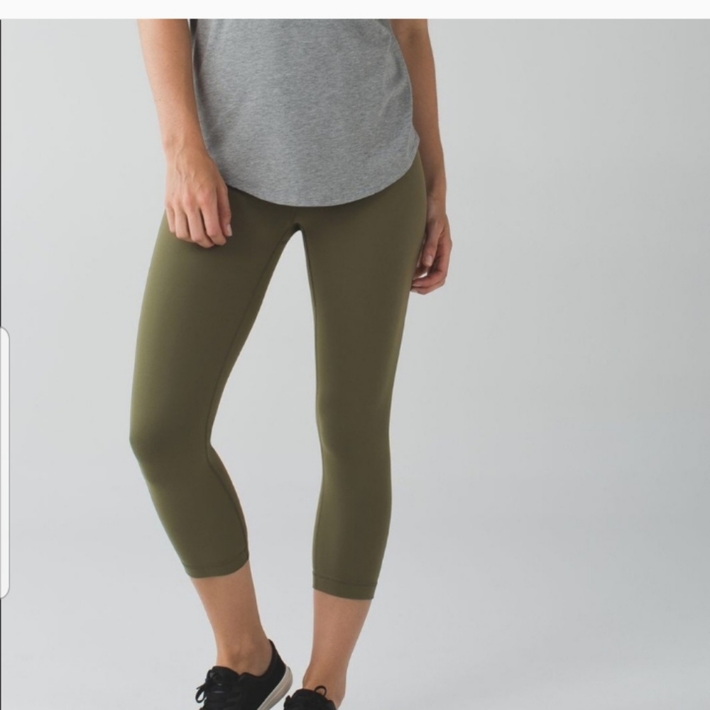Lululemon wunder under fatigue green crops, 6